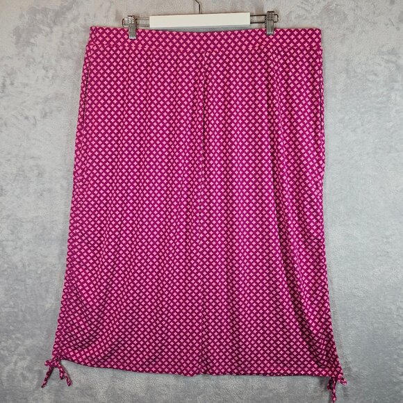 Lane Bryant Womens 22/24 Pink Top Ruched Skirt Set flowy stretchy vacation fun - Picture 3 of 15